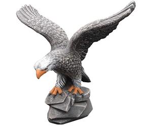 gartendekoparadies.de Solid stone - aquila uccello aquila reale, altezza 32 cm, larghezza 35 cm, ingombro 13 x 9 cm, peso: 5 kg, in pietra colata, resistente al gelo (multicolore)