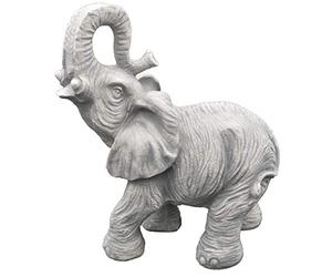gartendekoparadies.de Statuetta di pietra massiccia con elefante danza, in pietra grezza resistente al gelo