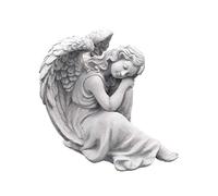 gartendekoparadies.de Top Model! Massiccia figura di pietra letto Camera da Angelo Grabdeko getto decorazione in pietra