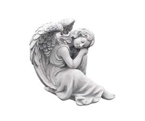 gartendekoparadies.de Top Model! Massiccia figura di pietra letto Camera da Angelo Grabdeko getto decorazione in pietra