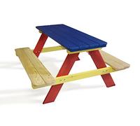 GartenDepot24 Tavolo da picnic per bambini, in legno, multicolore, 90 x 85 x 45 x 23 cm