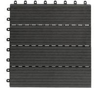 Gartenfreude - EVERFLOOR, Piastrelle da esterni, in WPC (materiale composito), Antracite, 10 pz., 30 x 30 cm (ca. 0,9 m²)