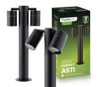 Gartenleuchte Mastleuchte Reflektor Außen Stehleuchte 45 cm 2x GU10 ASTI LUMILED