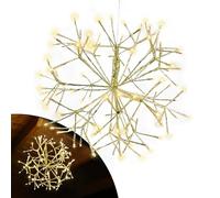 Gartenpirat Stella dorata da appendere, 50 cm, 120 LED, luce bianca calda, funzione timer, decorazione natalizia