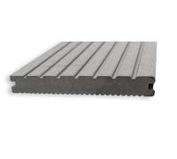 Gartenwelt Riegelsberger - Assi in WPC per terrazze, profilo pieno, lunghezza: 110 cm, 20 x 145 mm, grigio chiaro