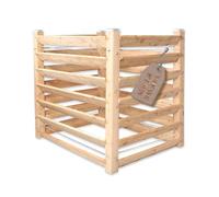 Gartenwelt Riegelsberger, compostiera moderna single, circa 100x100 cm, altezza 100 cm, in legno di larice massiccio, compostiera a innesto, compostiera in legno, sistema a incastro