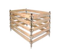 Gartenwelt Riegelsberger Elegante compostaggio in larice con pali in acciaio inox, compost semplice da giardino, circa 100 x 120 cm, altezza 80 cm, stabile e durevole