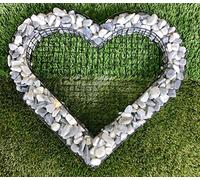 Gartenwelt Riegelsberger Griglia a forma di cuore con piccole pietre blu ghiaccio per decorazione sepoltura di tutti i santi