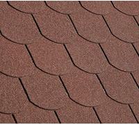 Gartenwelt Riegelsberger Premium Scandole bituminose a coda di castoro rosse 2 m² (14 pezzi) Scandole per tetti con inserto in fibra di vetro