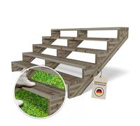 Gartenwelt Riegelsberger Scala per terrazze, larghezza 190 cm, scala con 5 gradini, altezza piano 89 cm, legno massello di pino impregnato in autoclave, set completo di guance, assi e viti