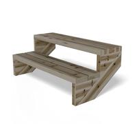 Gartenwelt Riegelsberger Scala per terrazze, larghezza 95 cm, scala con 2 gradini, altezza piano 38 cm, legno massello di pino impregnato in autoclave, set completo di guance, assi e viti
