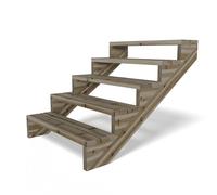Gartenwelt Riegelsberger Scala per terrazze, larghezza 95 cm, scala con 5 gradini, altezza piano 89 cm, legno massello di pino impregnato in autoclave, set completo di guance, assi e viti