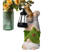 Gartenzwerg - Statua - Gartenzwerg-Statuen | Solar-Gartenzwerge Mit Eichhörnchen Und Laterne | Lustige Skulpturen, Gartendeko Und Gartenschmuck Für Garten, Terrazza, verandas, Blumenbeet