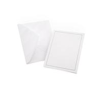 Gartner Studios Biglietti multiuso con bordo in lamina argentata, con buste, bianco e platino, 10,8 x 14 cm, 50 pezzi