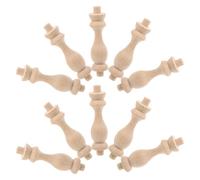GARVALON 10 Pezzi Pilastri Romani in Legno Massello 7,5X1,8 CM Balaustre Scale Decorative per Giardino e Cortile Supporto Sicurezza Artigianato Legno Grezzo