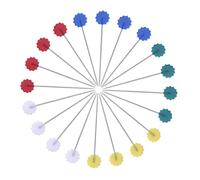 GARVALON 100pezzi Spille a Forma di Fiore e Fior di Prugno in Plastica e Metallo per Cucito e Progetti Scolastici, Facili da Usare e Decorare Colori Assortiti