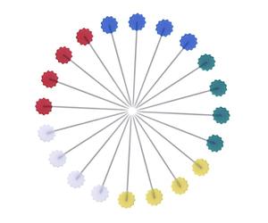 GARVALON 100pezzi Spille a Forma di Fiore e Fior di Prugno in Plastica e Metallo per Cucito e Progetti Scolastici, Facili da Usare e Decorare Colori Assortiti