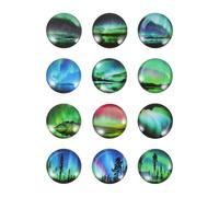 GARVALON 12 pezzi Calamite da Frigorifero in Vetro Colorate Decorazioni Magnetiche per Lavagna Magnetica Adesivi per Frigo e Armadietti Stile Casuale per Casa e Ufficio