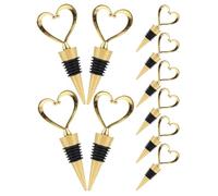 GARVALON 12 pezzi Tappo Bottiglia Vino Cuore in Lega Resistente da Sigillante Antiossidante per Vino Rosso Decorativo e Riutilizzabile per Bottiglie di Olio Aceto e Cocktail