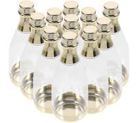 GARVALON 12 Scatole Trasparenti a Forma di Mini Bottiglia di Spumante Scatole di Caramelle Creative in Plastica Oro Bomboniere per Matrimoni e Addio al Nubilato Confezione per Feste e