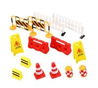 GARVALON 14pezzi Stradale Giocattolo Miniatura Segnali Stradali per Ragazzo Ragazza Coni Stradali in Miniatura per Barricate Giocattoli Educativi sul Traffico per Layout di Tavoli