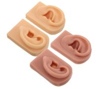 GARVALON 2 paia Modelli Orecchio in Silicone Realistici Morbidi e Flessibili per Pratica Piercing Sinistro e Destro per Formazione Anatomia Umana e Esposizione Gioielli