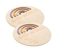 GARVALON 2 Pezzi Arcobaleno Carta Miliare Segni Di Pietra Miliare In Legno Per Carte Miliari Pietra Miliare Cerchio Di Legno Di Del Di