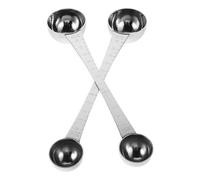 GARVALON 2 Pezzi Cucchiai Dosatori Doppia Testa in Acciaio Inox con Manico lungo Cucchiaio Grande per Caffè Macinato e Cucchiaino per Tè Misurazione Precisa con Scala Incisa