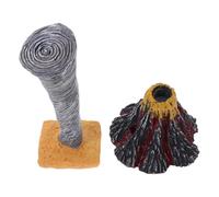 GARVALON 2 pezzi Kit Scientifico Disastri Naturali Interattivo per Ragazzi e Ragazze Modellino Montagna di Fuoco e Scultura Tornado Artificiale Simulazione Realistica Eruzione e Tornado