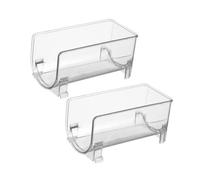 GARVALON 2 pezzi Portabottiglie Impilabili Stile Cassetto Trasparenti Organizer Scaffale Cantinetta per Vino e Acqua Porta Bottiglie Salvaspazio per Cucina Bar Ufficio e Frigorifero