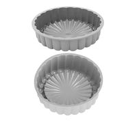 GARVALON 2 pezzi Stampi Torte Rotondi in Silicone Alimentare C Resistenti per Cheesecake e Dolci Stampo Charlotte Antiaderente Grigio per Forno e Cottura Multipla