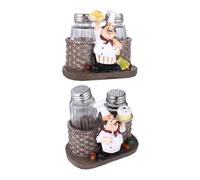 GARVALON 2 set Portaspezie Chef in Resina dal Design Semplice Contenitori per Pepe Decorazione Cucina Elegante e Pratica Regalo per Amanti della Cucina