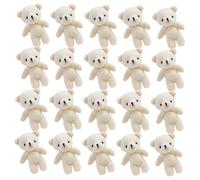 GARVALON 20 Pezzi Mini Orsetto Portachiavi Decorativo e Cotone Pp, Ciondolo a Forma di Orso Resistente All’usura per Fai da Te, Decorazioni la Casa e Regali Festa