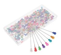 GARVALON 200 Spilli Dritti Testa Perlata Colorata per Cucito e Quilting, Aghi da Cucito Riutilizzabili Custodia Organizzatrice, Spilli Decorativi per Artigianato e Fai da Te
