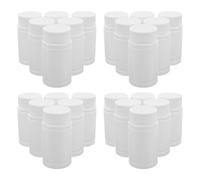 GARVALON 24 Pezzi Contenitori per Pillole Bianchi in Plastica PE da Bottiglie Vuote con Tappo Vite e Guarnizione Contenitori Portapillole Antigoccia per Viaggio Conservazione Capsule e