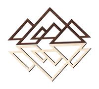 GARVALON 2pezzi Hollowed Mountain Wooden Wall Art Decor Delicate Living Room Decor Maple and Walnut Finish Unique Home Decoration for Indoor Spaces