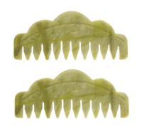 GARVALON 2pezzi Jade Massage Combs Per Dei Naturale Strumenti Per Del Capelluto Combinazione e Relax