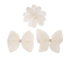 GARVALON 3 pezzi Clip per Capelli con Fiocco e Perle da Fermagli Becco d Anatra Leggeri e Resistenti Accessori Giapponesi per Donne per Scuola Feste e Uso Quotidiano