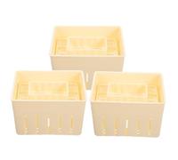 GARVALON 3 set Stampi in Plastica per Tofu e Formaggio con Coperchio Pressa per Formaggi Fatti in Casa Mold per Tofu Fai da Te con Superficie Liscia e Levigato Kit Pratico per Uso