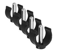 GARVALON 4 pezzi Clip Forma C Regolabile per Bastoni da Passeggio e Stampelle Morsetto Sicurezza in Plastica e Acciaio per Accessori Ausili Cammino Compatibile con Tubo Ømm Perno