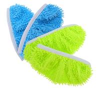 GARVALON 4 Pezzi Panni Ricambio per Mop in Microfibra Riutilizzabili Lavabili e Assorbenti Copertura per Mop Piatti Adatta Pavimenti in Piastrelle e Laminato Tamponi per Pulizia Asciutta e