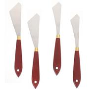 GARVALON 4 pezzi Spatole per Pittura in Acciaio con Manico Ergonomico Raschietti Leggeri e Resistenti per Pittura Acrilica e Olio Utensili Artistici Portatili Anti-ruggine