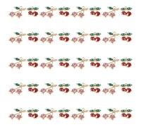 GARVALON 40 Pezzi Ciondoli Ciliegia in Lega Strass Mini Pendenti per Creazione Gioielli Fai da Te Ciondoli Portachiavi e Bracciali Accessori Decorativi Stile Cartone Animato per