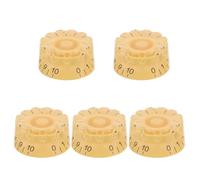 GARVALON 5 Pezzi Manopole Rotative per Potenziometri Chitarra Elettrica Controllo Volume e Tono con Albero Diviso Design con Lettere Nere Ricambio per Parti Chitarra e Basso