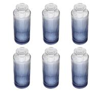 GARVALON 6 Pezzi Bottiglie Diffusore Profumo in Vetro Vintage con Motivo Romano Inciso Vasi Decorativi Piccoli Sfumati Blu per Aromaterapia e Arredamento Casa Elegante