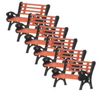 GARVALON 6 Pezzi Panchine da Strada in Miniatura Lampione, Decorazioni da Giardino e Arredamento per Casa delle Bambole, Accessori Realistici per Micro Paesaggi e Scenari Interni