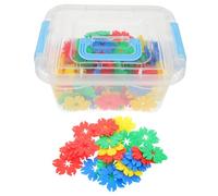 GARVALON 70 pezzi Blocchi da Costruzione Interconnessi Forma di Fiocco di Colorati per Gioco Educativo per Creatività e Problem Solving Contenitore con Scatola Portaoggetti per Ragazzi e