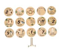 GARVALON Calendario in Legno Per Le Tappe Del Bambino Di 12 Mesi Set Di Biglietti Per Le Tappe Del Bambino Cartello Per l 39 Annuncio Di Nascita Per La Mamma