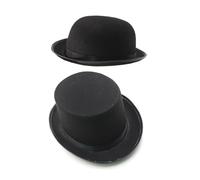 GARVALON Cappello da Costume da Mago in Feltro Nero per Ragazzo Ragazza Set 2 Pezzi Taglia S l Accessorio per Feste di Carnevale Halloween e Travestimenti