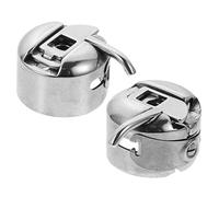 GARVALON Capsula Porta Bobina in Acciaio Inox per Macchine da Cucire Caricamento Frontale Custodia Resistente e Multifunzionale Set da 2 Pezzi per Uso Domestico e Hobbisti del Cucito